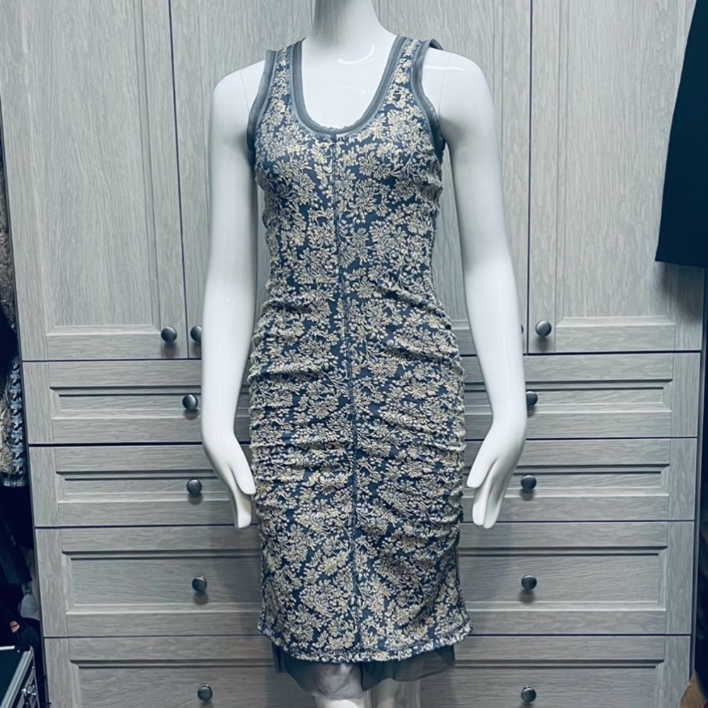 MARC JACOBS BROCADE RUCHED DRESS